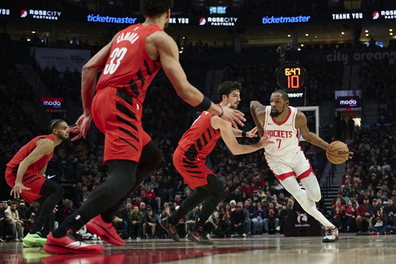 Fourth-quarter comeback! Yang Hanssen records 2 points, 1 rebound, 1 assist; Avdija scores 20; KD posts a big double-double in vain as the Trail Blazers extend their winning streak against the Rockets