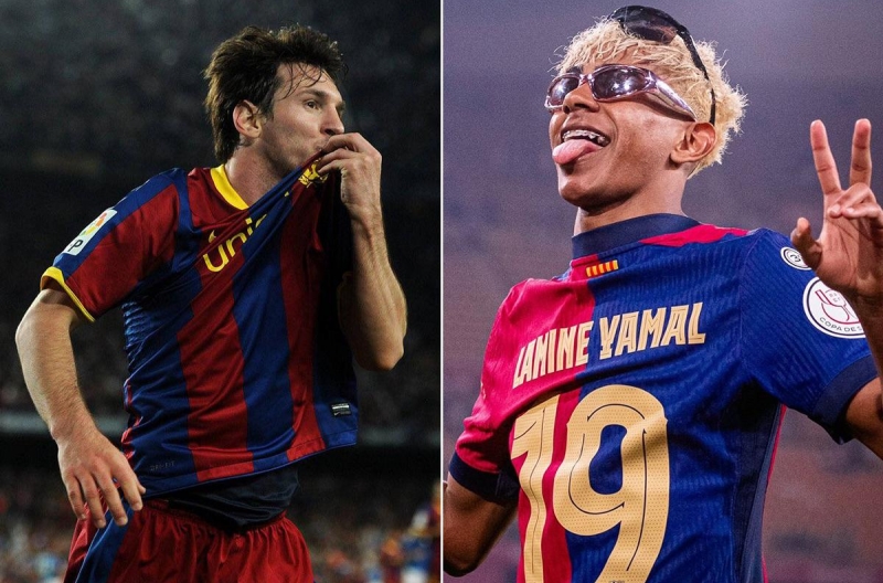 Lamine Yamal stands alongside Messi in Barcelona’s legendary lineup